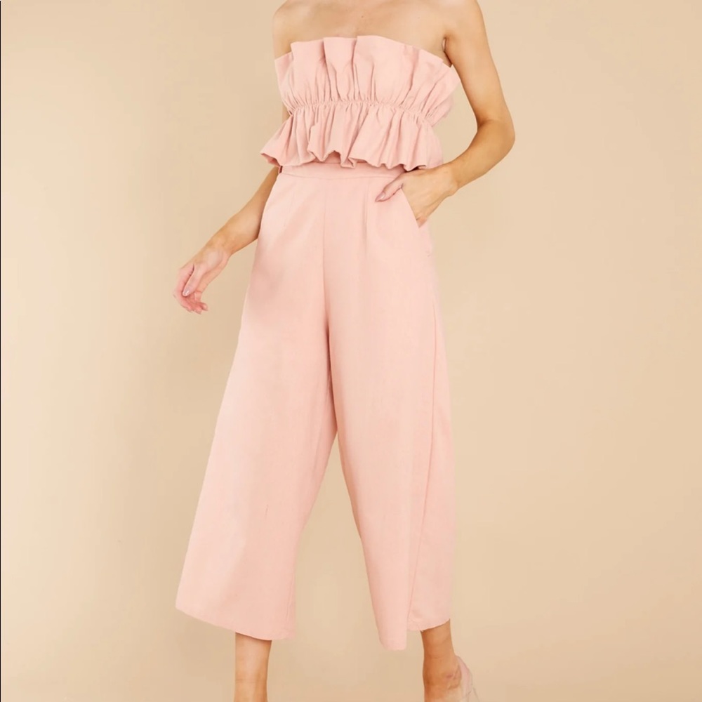 Red Dress Can You Believe This Blush Jumpsuit